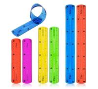 DHWEKU Règle flexible, lot de 6 règles 30 cm, 20 cm, 15 cm, petite règle transparente colorée en plastique pour étudiant, enfants, enseignant, matériel scolaire, bureau