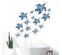 DHWEKU Stickers Muraux Sous la Mer Algues Autocollant Mural Océan Herbe Tortue Poisson Méduse Décoration Murale Chambre Enfants Bébé Pépinière Salle de Bain