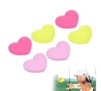 DHWEKU Tennis Vibration Amortisseur,6 Paquet Forme Coeur Silicone Absorbeur Chocs Raquette Corde Amortissement pour Tennis Racquet,Jaune,Pâle Rose,Rose