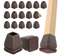DHWGang 16 x Protecteurs de Pieds de Chaise, Silicone avec Coussinets en Feutre, Réduisent Le Bruit, Protections Rondes et Carrées pour Tables et de Chaises, Largeur 14 mm - 19 mm
