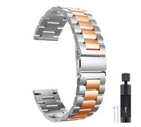 DHYUACN Bracelet de Montre Métallique Bracelets de montre en métal for hommes, 18 mm, 22 mm, 20 mm, à dégagement rapide, en acier inoxydable, 40 mm, 44 mm(Sliver rose gold,22MM)