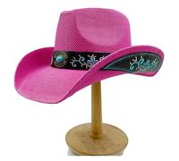 DHYUACN Chapeau Cowboy Chapeau de Cowboy for Hommes, Paille en Papier épais d'été, Chapeaux de Jazz Occidental, Voyage en Plein air, Chapeau de Soleil de Plage(Type 19)