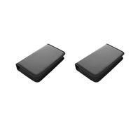 DHYUACN Coffret Rangement DVD Support de CD DVD Portable à Fermeture éclair, étui Transport Disque CD/DVD, Sac Main Anti-poussière BibliothèQue Maison(Black 2PCS)