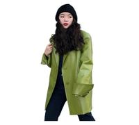 DHYUACN Veste De Bombardier Moto Imperméable | Blazer en cuir PU d'automne, veste ample à manches longues et revers à simple boutonnage