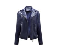 DHYUACN Veste en Simili Cuir À Revers for Femme, De Motard PU | Manteau PU décontracté à fermeture éclair, vêtements d'extérieur de motard for femmes