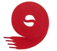 Di Ficchiano Lacets plats 7 mm de large pour chaussures de sport en cuir - Lacets plats très résistants à la déchirure - 45 couleurs, 60 cm à 220 cm de long, polyester, rouge, 130 cm / 3 PAAR / 7mm