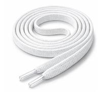 Di Ficchiano Lacets plats indéchirables Ø 5 mm en coton fin/ciré I Lacets pour chaussures de sport, chaussures en cuir, baskets, etc. Longueur 70-140 cm, Blanc., 120