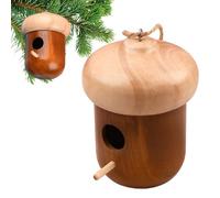 di Natural - Abri à oiseaux en bois naturel avec cordon, nids pour usage extérieur - pour jardin, arbre, patio, balcon, pelouse, cour, intérieur, fenêtre et maison