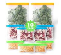DI ORO® - Sacs de rangement cuisine réutilisables - Qualité alimentaire sans BPA - Sacs de congélation epais, étanches et lavables - Système de scellage ziploc réutilisable et facile