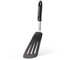 DI ORO - Série Chef - Spatule de cuisine en silicone et acier inoxydable - Spatule longue résistante à la chaleur à 315 °C - Meilleure spatule ajourée - Parfaite pour des oeufs et des crêpes