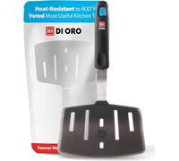 DI ORO® - Spatule de cuisine en silicone et acier inoxydable - Résistante à la chaleur à 315 °C - Meilleure spatule ajourée - Parfaite pour des oeufs et des crêpes
