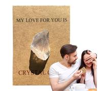 Di San - 2,76 x 3,8 Pouces Minéraux De Roches De Blanc Naturel, Coffret Cadeau Romantique En Forme De Coeur Avec Billet, Cartes De Saint Avec Pierres Précieuses | Pacc