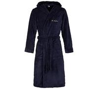 Di Vadini Florenz Peignoir à capuche pour homme et femme Unisexe I Vêtement de nuit en microfibre élégante Certifié Öko-Tex Standard 100 I Kimono avec couleurs et tailles XXS - 5XL - Bleu - X-Large