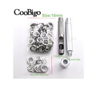 (Dia. 10 mm) 100 ensembles de perforateurs à œillets métalliques, kit d'outils d'installation pour sacs