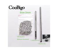 (Dia. 2 mm) 100 ensembles d'outils d'installation de perforateurs à œillets métalliques pour sacs à