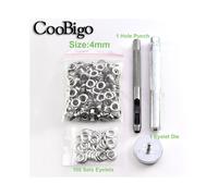 (Dia. 4 mm) 100 ensembles de perforateurs à œillets métalliques, kit d'outils d'installation pour sacs