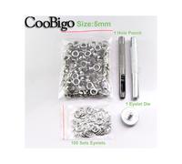 (Dia. 5 mm) 100 ensembles de perforateurs à œillets métalliques, kit d'outils d'installation pour sacs