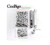 (Dia. 8 mm) 100 ensembles d'outils d'installation de poinçonnage d'œillets métalliques pour sacs à outils