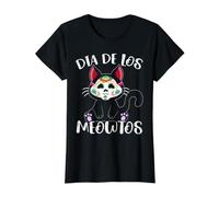 Dia De Los Meowtos Tête de Mort en Sucre pour propriétaire de Chat T-Shirt Graphique avec Valeur