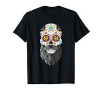 Dia de los Muertos Bearded Day of the Dead Sugar Skull Men T-Shirt