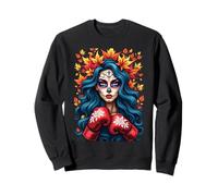 Dia De Los Muertos Boxeuse Mexicaine avec Gants et Sweatshirt