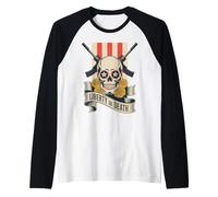 Dia de Los Muertos Calavera - Liberty Or Death 2A USA Manche Raglan