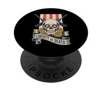 Dia de Los Muertos Calavera - Liberty Or Death 2A USA PopSockets PopGrip Adhésif