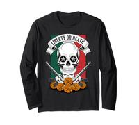 Dia de Los Muertos Calavera Pistolet Mexicain Liberty Or Death Manche Longue