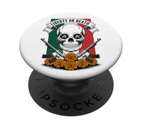 Dia de Los Muertos Calavera Pistolet Mexicain Liberty Or Death PopSockets PopGrip Adhésif