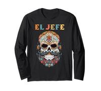 Dia De Los Muertos Chemise El Jefe Mexican Day of The Dead Men Manche Longue