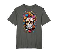 Dia De Los Muertos Crâne en Sucre Motif Jour des Morts T-Shirt