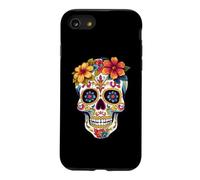 Dia De Los Muertos Crâne Sucre Fleurs Halloween Drôle Coque pour iPhone SE (2020) / 7/8