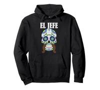 Dia De Los Muertos El Jefe Skull Roses Tatouage Style Art Sweat à Capuche