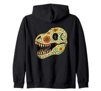 Día de Los Muertos, Jour des Morts, Dinosaure en Sucre Sweat à Capuche