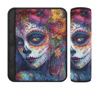 Dia De Los Muertos Mexican Sugar Skull Girl Lot de 2 sangles de siège auto pour plus de confort de conduite