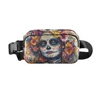 Dia De Los Muertos Sac banane mexicain mignon pour homme et femme Petit sac banane de course à pied avec sangle réglable pour voyage, vacances, course à pied, Dia De Los Muertos Mexicain, 1 size