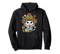 Dia De Los Muertos Skeleton Dancing with Guitar Hat Kids Boy Sweat à Capuche