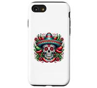 Día de Los Muertos Sugar Skull Sombrero Piments forts Coque pour iPhone SE (2020) / 7/8