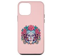 Dia De Los Muertos Tête de Mort Florale en Sucre La Catrina Femme Fille Coque pour iPhone 12 Mini