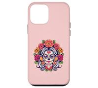 Dia De Los Muertos Tête de Mort Florale en Sucre La Catrina Femme Fille Coque pour iPhone 12 Mini