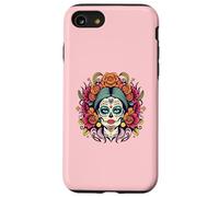 Dia De Los Muertos Tête de Mort Florale en Sucre La Catrina Halloween Coque pour iPhone SE (2020) / 7/8