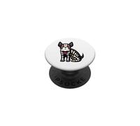 Dia de Los Muertos Tête de Mort Mexicaine Halloween pour Amoureux des Chiens PopSockets PopGrip Adhésif