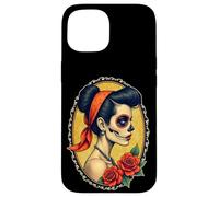 Dia De Los Muertos Woman - Rétro Tatouage Style 1 - Fan Fun Coque pour iPhone 15