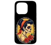 Dia De Los Muertos Woman - Rétro Tatouage Style 1 - Fan Fun Coque pour iPhone 15 Pro