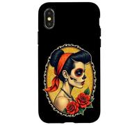 Dia De Los Muertos Woman - Rétro Tatouage Style 1 - Fan Fun Coque pour iPhone X/XS
