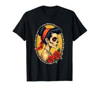 Dia De Los Muertos Woman - Rétro Tatouage Style 1 - Fan Fun T-Shirt