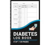 Diabetes Log Book: Daily Blood Sugar Level Record Book | For Type 1 & 2 Diabetics | 6" x 9" | 120 Pages