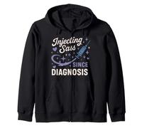 Diabetes Warrior T1D Support Humour Maladie Chronique Fierté Sweat à Capuche
