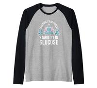 Diabetes Yoga Mindfulness Glucose Yogi Ruban Sarcelle pour diabétique Manche Raglan