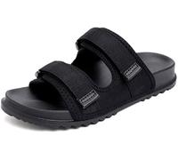 Diabétiques Pantoufles pour Hommes Réglable Mémoire Mousse Maison Chaussures L'arthrite ?dème Extra Large Confortable Sandale Orthopédique Confort Sandales Personnes Âgées pour unisexe (Black,46EU)